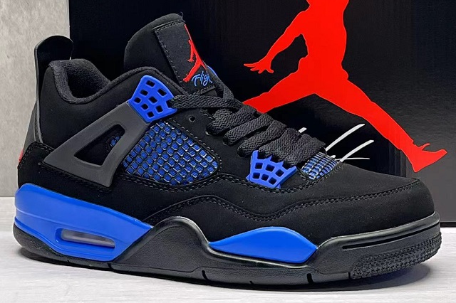 Women Jordan Shoes 4 Grade AAA Deep Royal - Click Image to Close